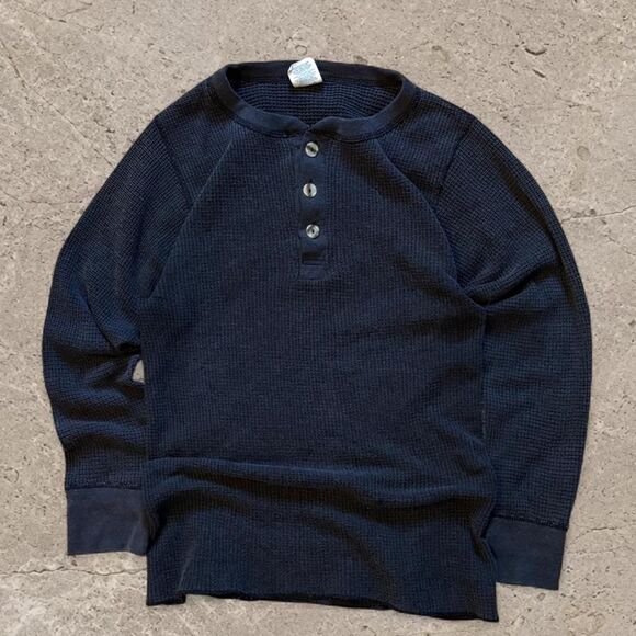 American Vintage Other - Vintage Mens Henley Thermal Long Sleeve Tee SZ M